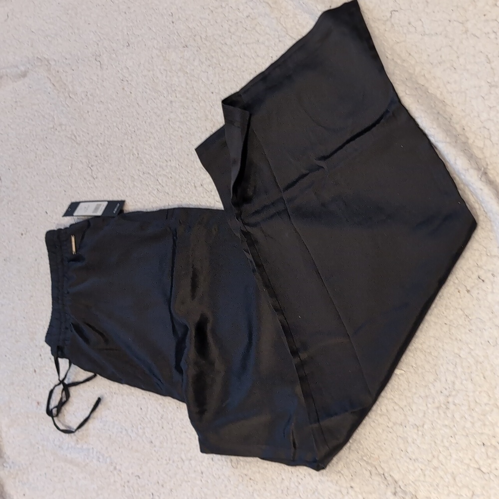 BCBGMaxAzria Black Satin Lounge Pajama Pants